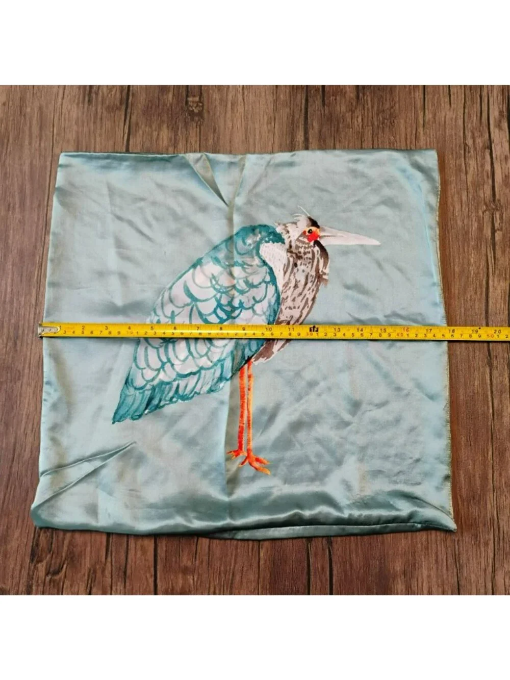 West Elm Blue Heron Silk Pillow Cover 18